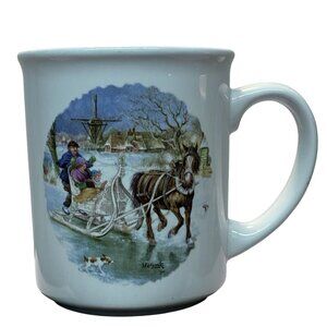 Vintage 1984 Ter Steege BV Holland Royal Schwabap Hand Decorated Coffee Cup Mug